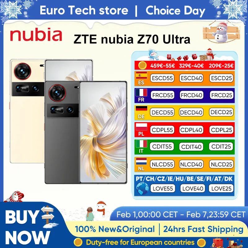 Nubia Z70 Ultra Smartphone 5G 6.85 ''144Hz Volledige Display Camera 6150mAh Batterij IP68 Waterdichte NFC Global Versie 100% Nieuwe