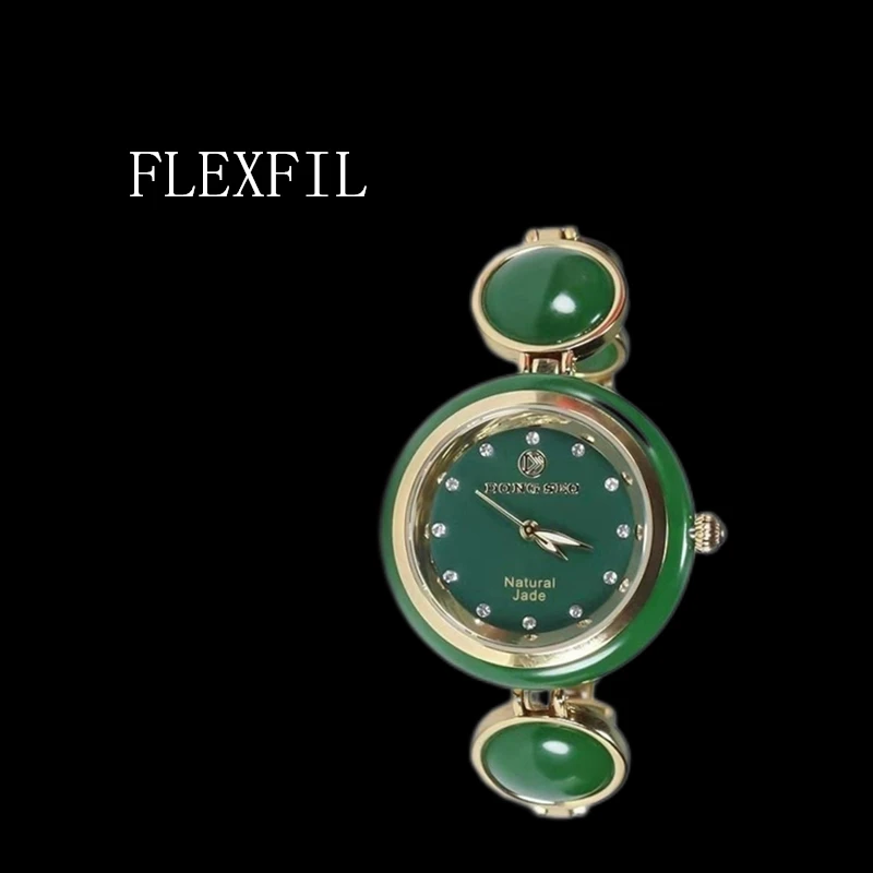 FLEXFIL Fashion Quartz Watch for women waterproof luminous Personality high quality Jade Wristwatches Relogio Masculino Clock