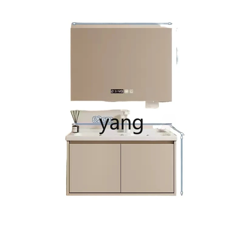 

LH new cream wind bathroom cabinet combination ceramic integrated double basin sink cabinet