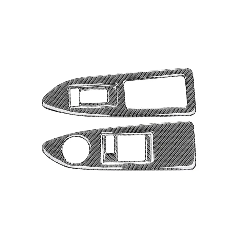 DOMEN New Car Window Lift Switch Panel Trim Decals Sticker For Dodge Challenger 2008 2009 2010 2011 2012 2013 2014 Carbon Fiber view 2