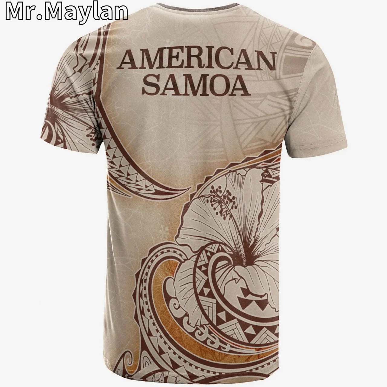 Personalised 3D Printed American Samoa T-Shirt Polynesian Hibiscus Flowers Vintage T Shirts Men Women Streetwear Unisex Tee Tops