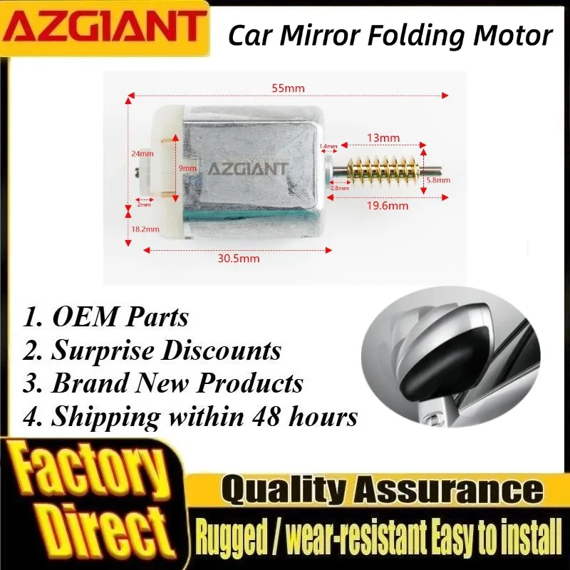 AZGIANT Car Door Mirror Folding Motor High Power Mirror Actuator Motor for Mitsubishi Lancer MK7 X MK9 Accessories Auto
