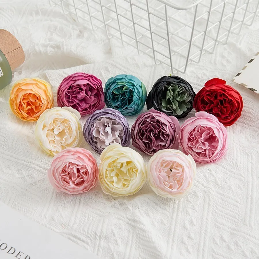 

Multicolor Artificial Flowers Fake Rose Christmas Decortion for Home Wedding Supplies Diy Scrapbook Handicraft Wreath Silk Peony