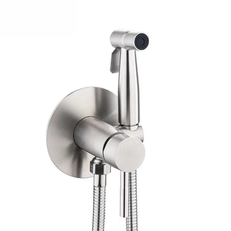 

Bidet Sprayer Toilet Faucet 304 Stainless Steel Handheld Wall Mounted Mixer Hot and Cold Water with Hose Set