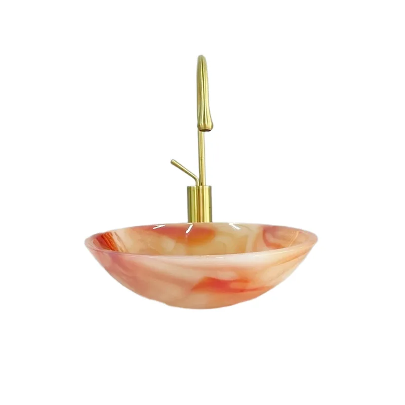 

Bathroom wash basin toilet counter basin bathroom cabinet art glazed round sink