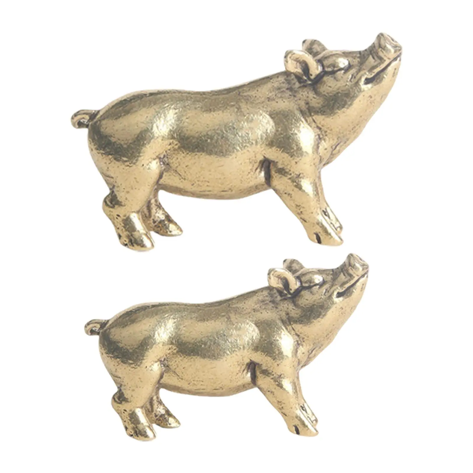 Brass Mini Pig Sculpture Souvenir Table Decoration Cute Feng Shui Ornament for Entryway Tabletop House Warming Gift Accessory