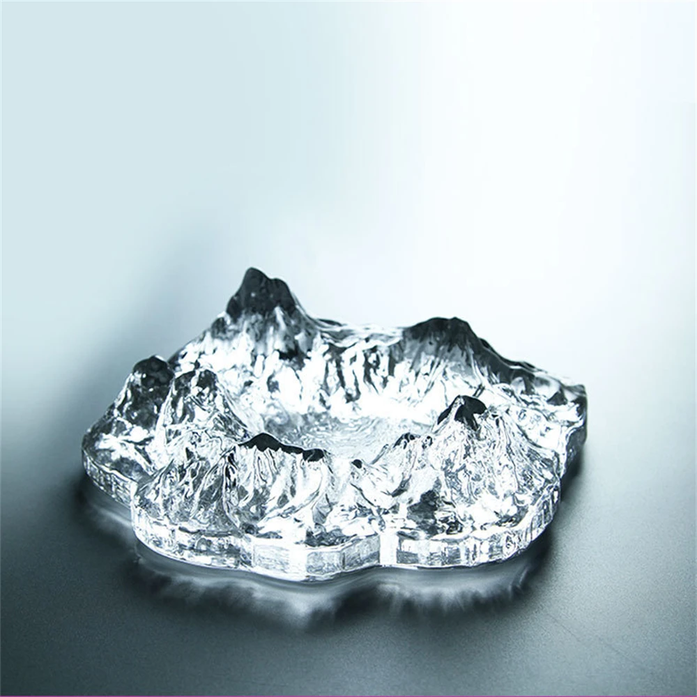 Nordic Iceberg Glass Ashtray Creative Tabletop Cigar Ashtray Home Office Snow Mountain Volcano Crafts Ornament Smok Accessories