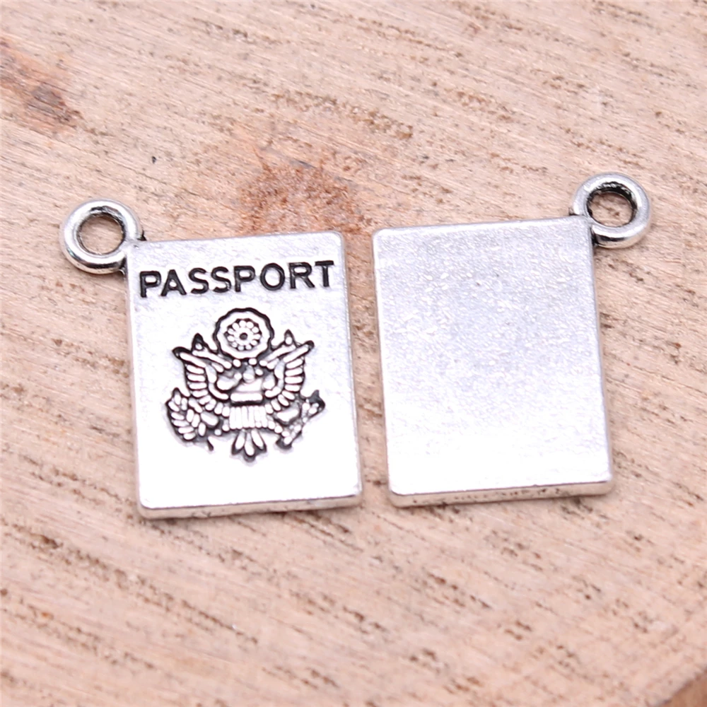 WYSIWYG 10pcs 18x14mm Charms Book Passport Handmade Pendant Making Fit DIY For Bracelet Necklace