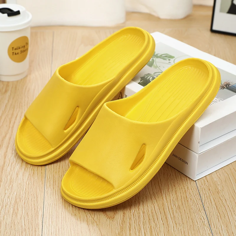 

Couple Shoes 36-45 Home Light Slippers Simple Flat Men's Sandals Bathroom Anti-Slip EVA Women's Flip Flops