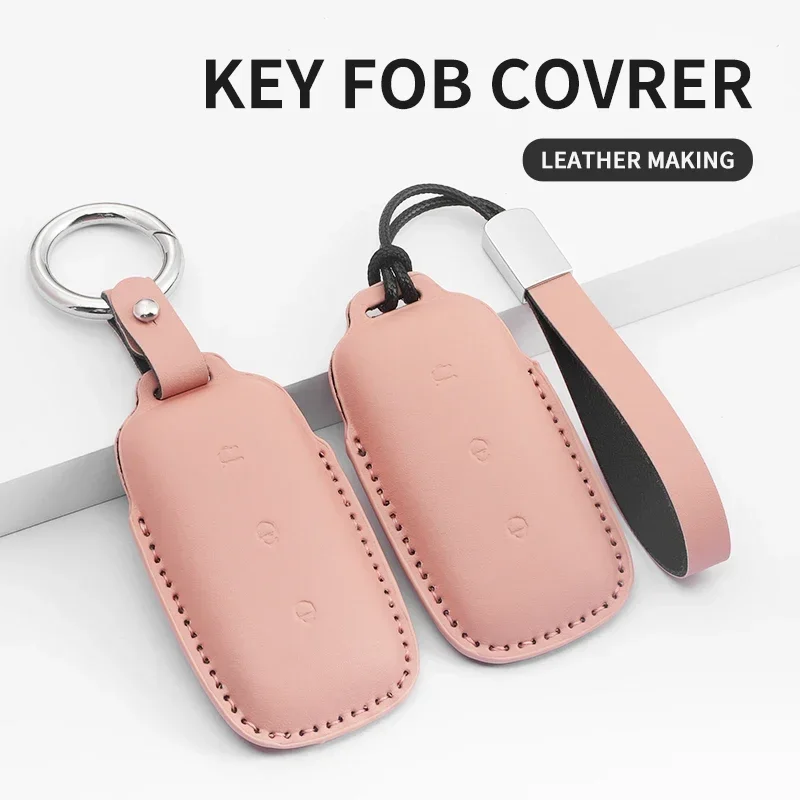 

For Geely Galaxy L7 2023 L6 MAX 1.5T Plus AIR PRO Leather Car Smart Key Cover Case Bag Protector Suede Shell Keychain