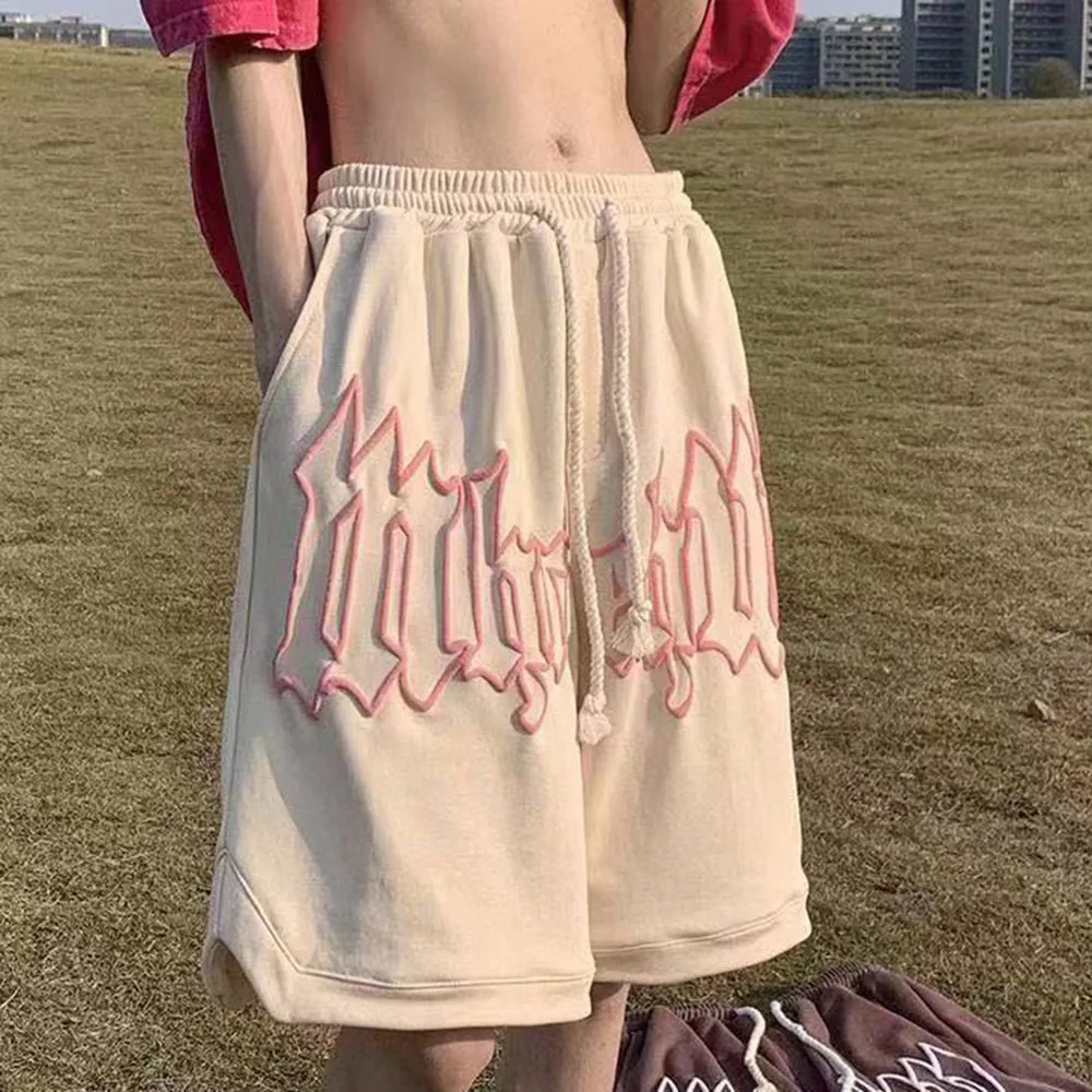 Y2k-男性と女性のためのフォームレタリング,ルーズフィット,カジュアル,ハイウエスト,ストレート弾性ロープ,2023