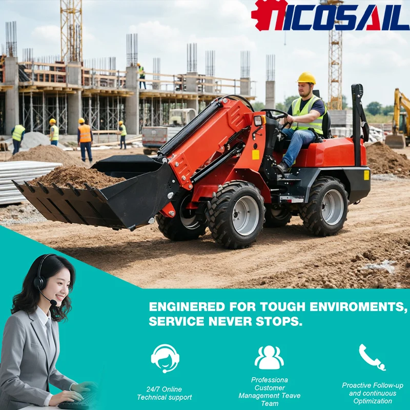 

Мини-погрузчик Nicosail KZL918 с телескопической стрелой, одобренный CE, высокопроизводительный компактный погрузчик для сада и огорода