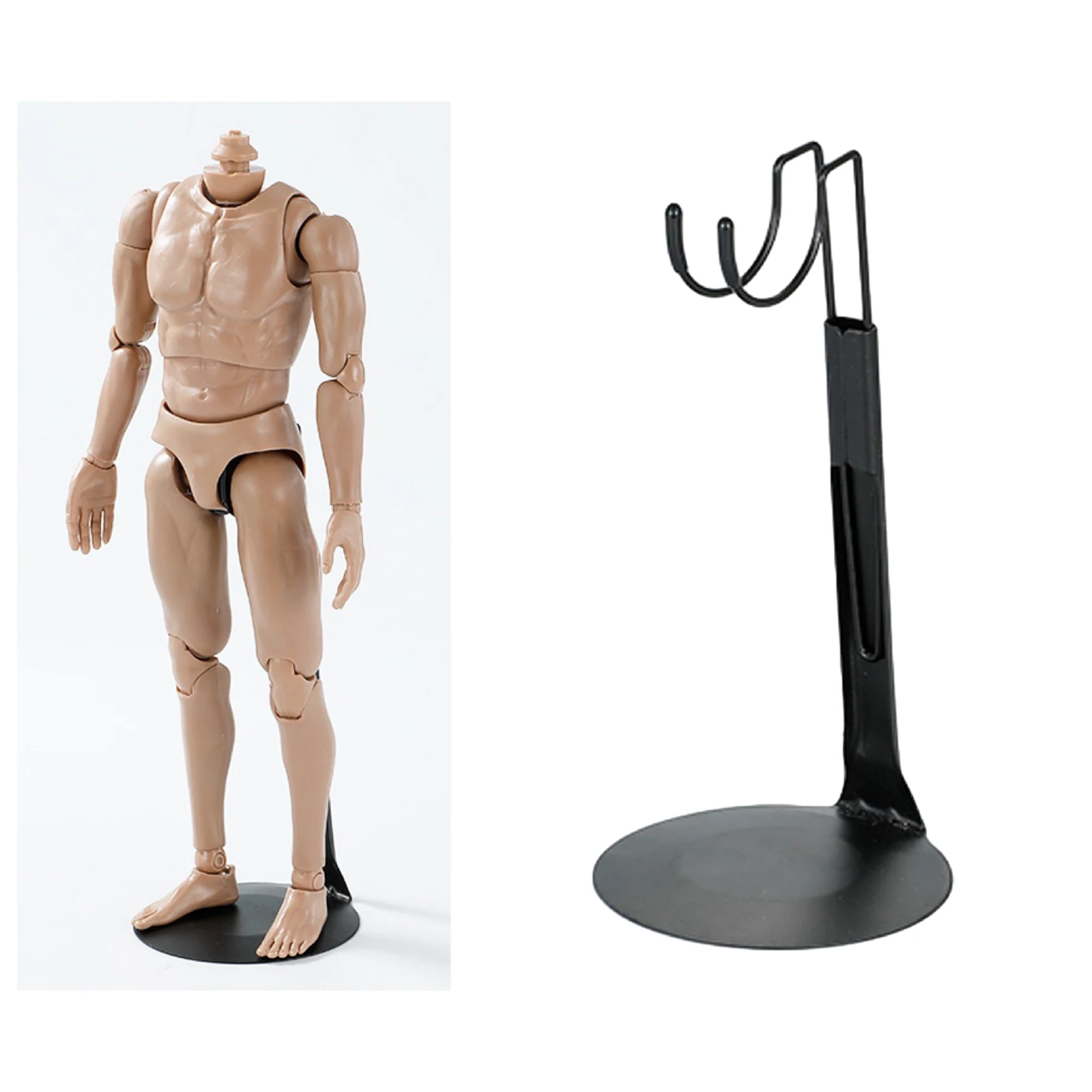1/6 Scale Action Figure Stand U-Type+Ring-Type Black Color Metal Made Alloy Doll Display Holder Assembly Action Figure Display