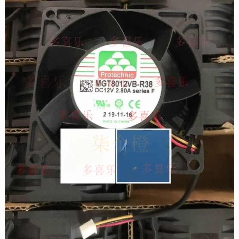 

ZMZM 1PC for Protechnic 3-wire MGT8012VB-R38 DC12V 2.80A 8038 8CM Cooling Fan