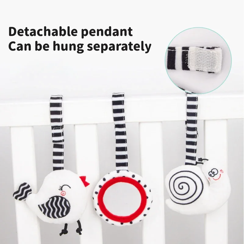 Brinquedos recém-nascidos bebê espiral de pelúcia cama pingente brinquedos raposa cama pingente há música brinquedo facilitar crianças aperto de mão brinquedo presentes