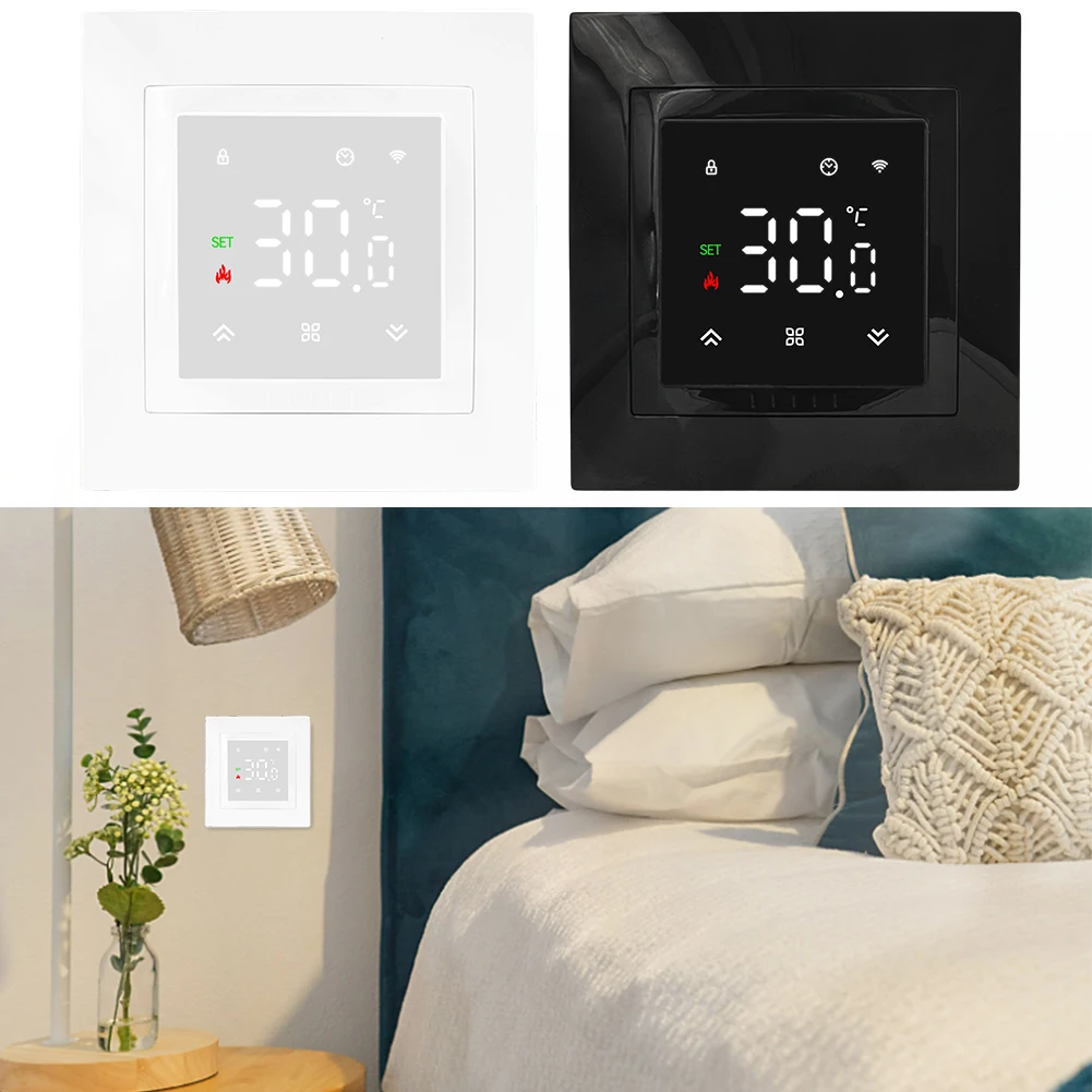 Programmable Smart Thermostat for Electric Underfloor Heating with WiFi Connectivity Frost Protection and Touch Interface Design