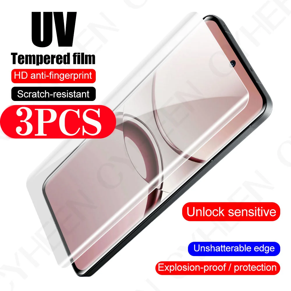 3Pcs UV Tempered Glass for OPPO Find X8 X7 Phone Screen Protector X6 X5 X3 Reno 13 Glass Smartphone Protective Film 12 11 10 Pro