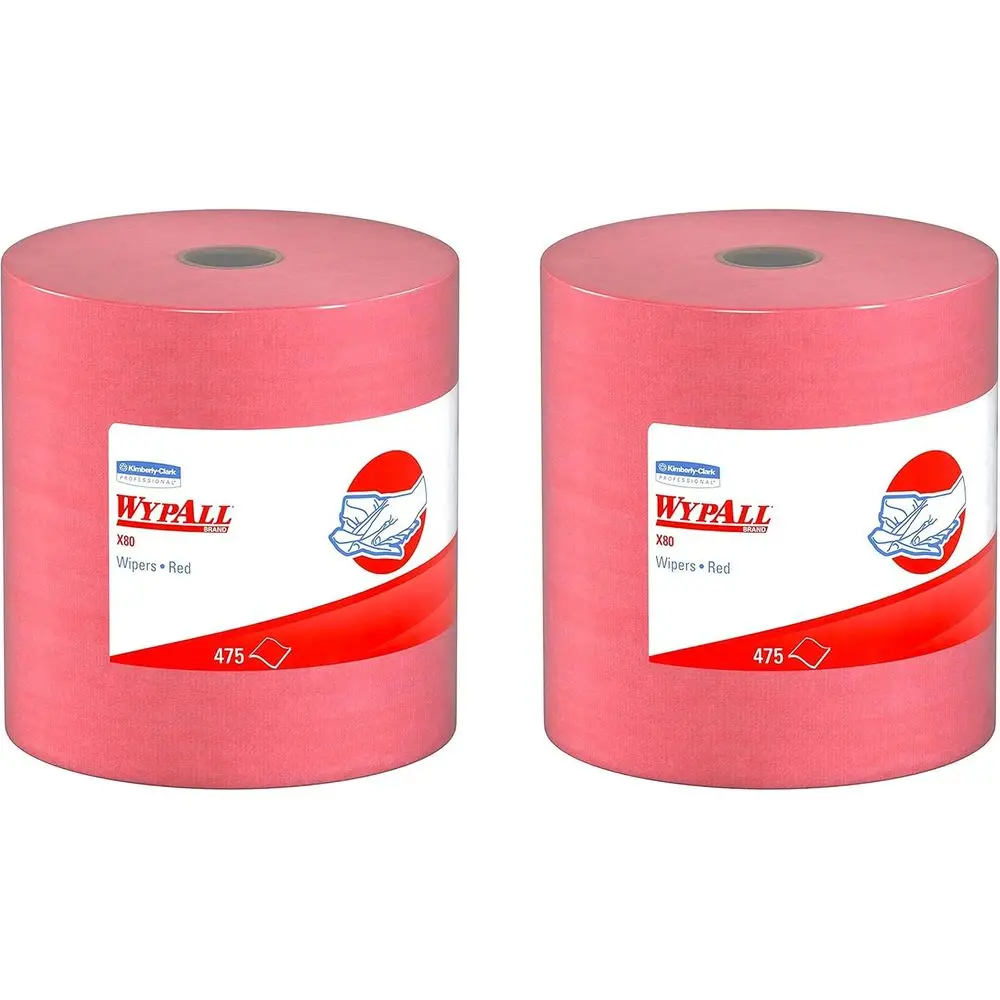 

Jumbo Roll Wipers with HYDNIT, 12.5 x 13.2 inches, Red, Pack of 2