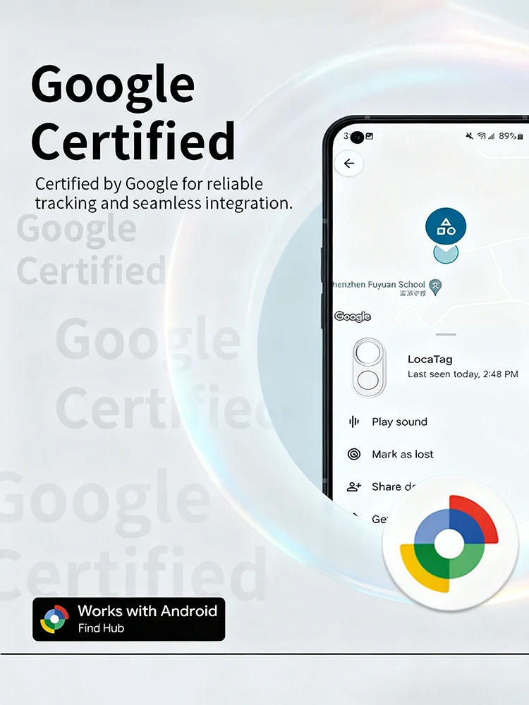 Google Find My Smart Tag Bluetooth Tracker Anti Lost Item Finder Locator for Android Keys Wallet Luggage Pet Replaceable Battery