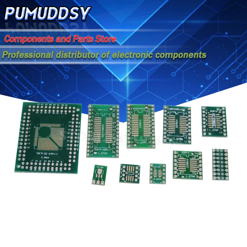 10 sztuk PCB pokładzie SMD kolei do DIP 0805 0603 0402 SOT23 spo MSOP SSOP TSSOP 8 10 14 16 20 24 28 SMT do DIP Adapter konwerter płyta — zdjęcie 2