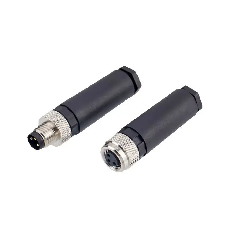Waterproof IP67 M8 Solder Type Plastic 3 4 5 6 8 Pins Field Plug A D Code Sensor Connectors