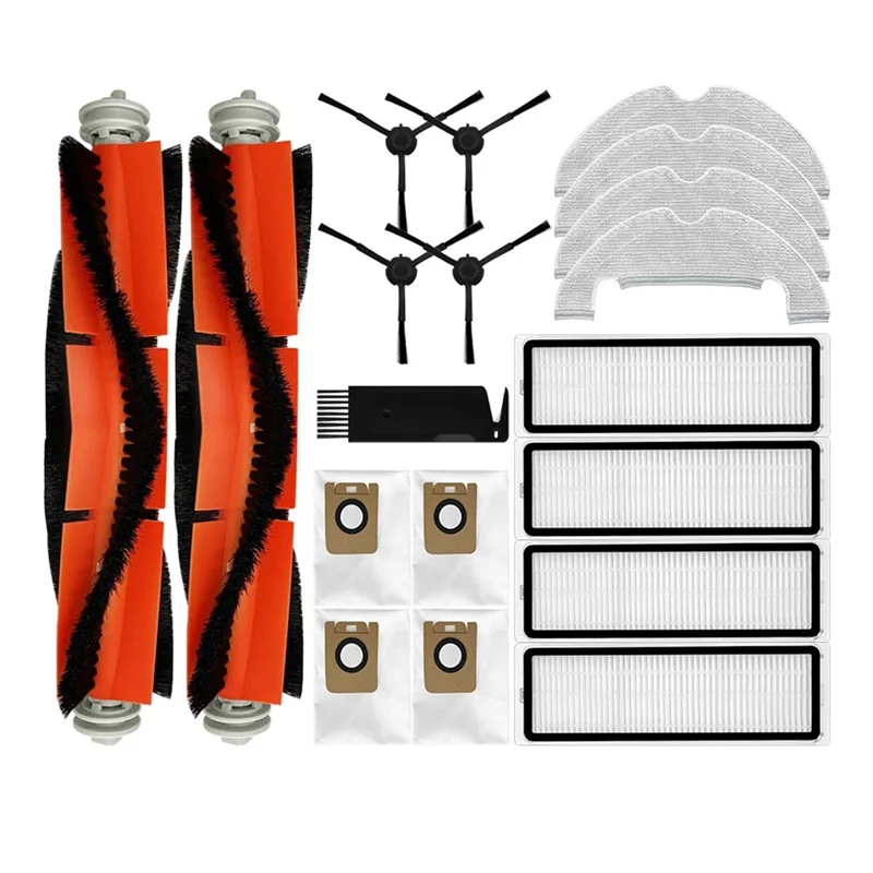 قطع غيار مكنسة كهربائية روبوت ، فرشاة جانبية رئيسية ، فلتر Hepa ، خرقة ممسحة ، كيس غبار ، ملحقات قماش ، دريم D10S Plus