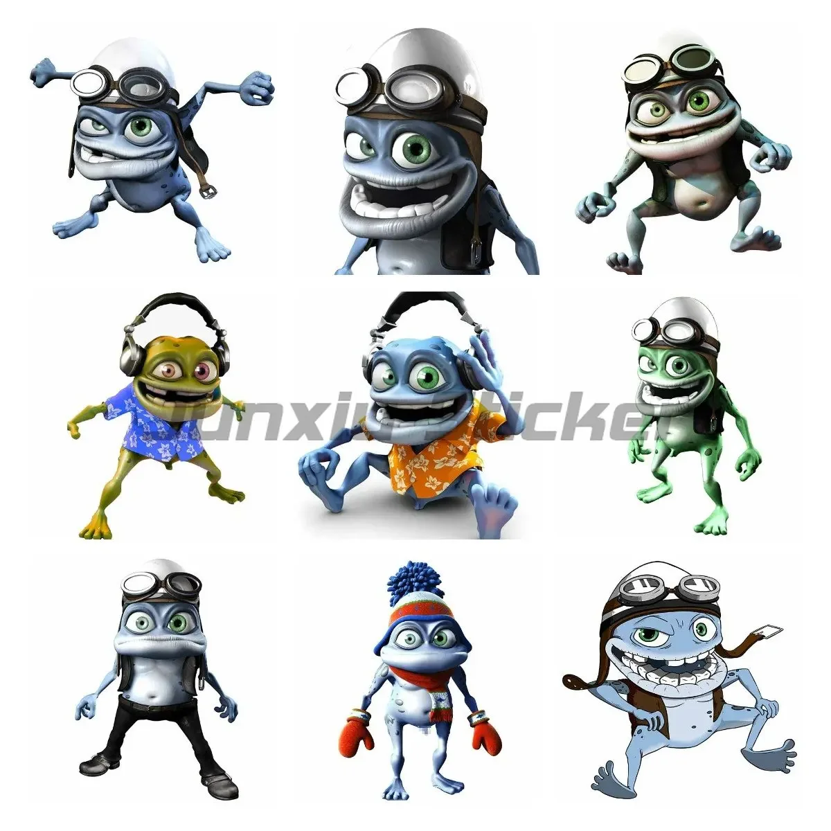 Russia Personality Crazy Frog Sticker PVC Motorcycle Decal for Car Laptop Decorative Accessories