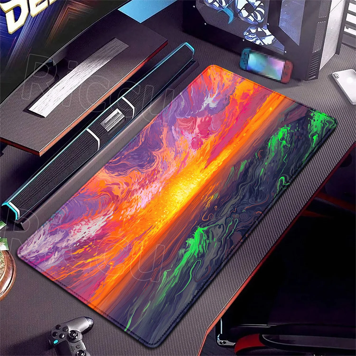 

HD Large Non-Slip Rubber Gaming Mousepad European Landscape Mouse Pad Durable Deskmat Thick Seam Edge Suitable for Office Gaming