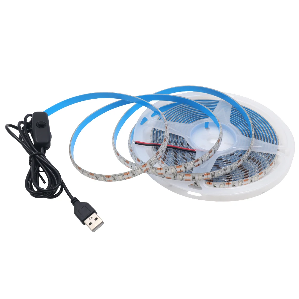 DC 5V USB 100pcs X 1M IP65 따뜻한 흰색 스위치 LED 스트립 포함