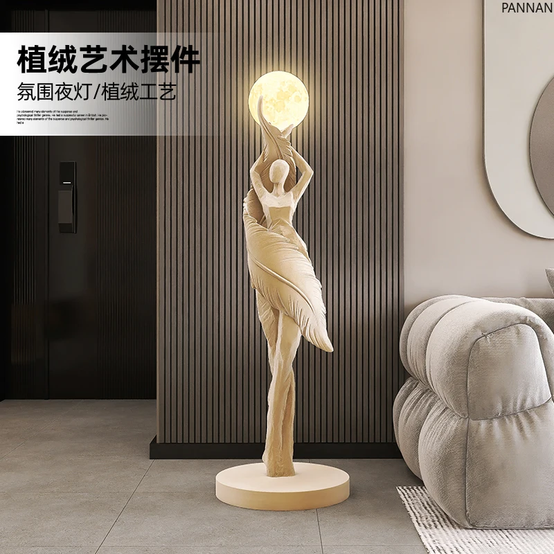 

Girl abstract art floor lamp ornament sofa porch night light housewarming gift