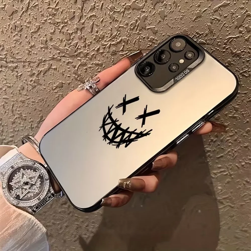 Smiling Devil Print Silver IMD Phone Case For Samsung Galaxy A71 A72 A73 A56 A55 A54 A53 A52 A52s A51 A50 4G 5G Shockproof Cover view 5