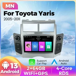 Car Screen Stereo Intelligent System For Toyota Yaris 2005 2006 2007 2008 2009 2010-2012 Carplay Auto Radio 2din Android BT WIFI