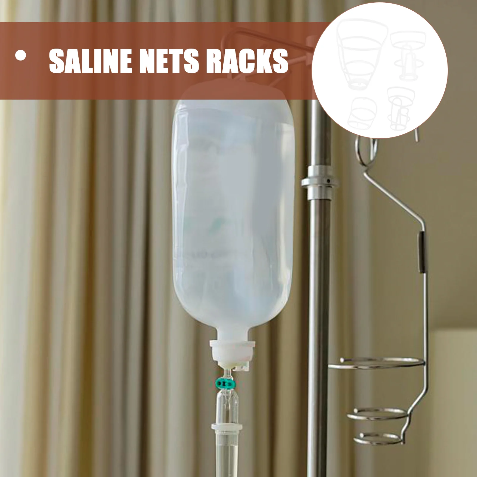 20 Pcs Hospital Saline Bottle Holders Infusion Mesh Bag Supplies Net Set for White Plastic