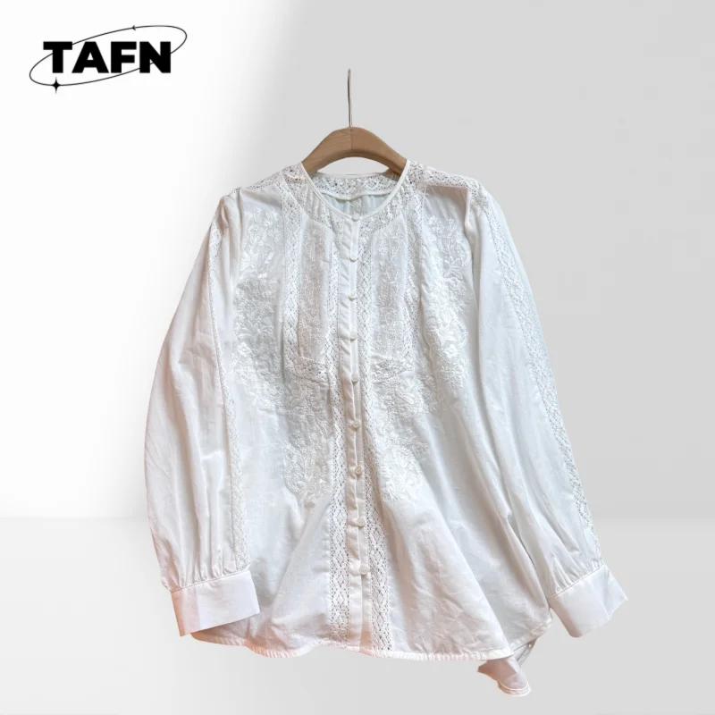 

Женская рубашка с длинным рукавом, хлопковая повседневная блузка, женская рубашка с рюшами и воротником, офисная блузка с длинным рукавом, цветная рубашка с v-образным вырезомAH01139