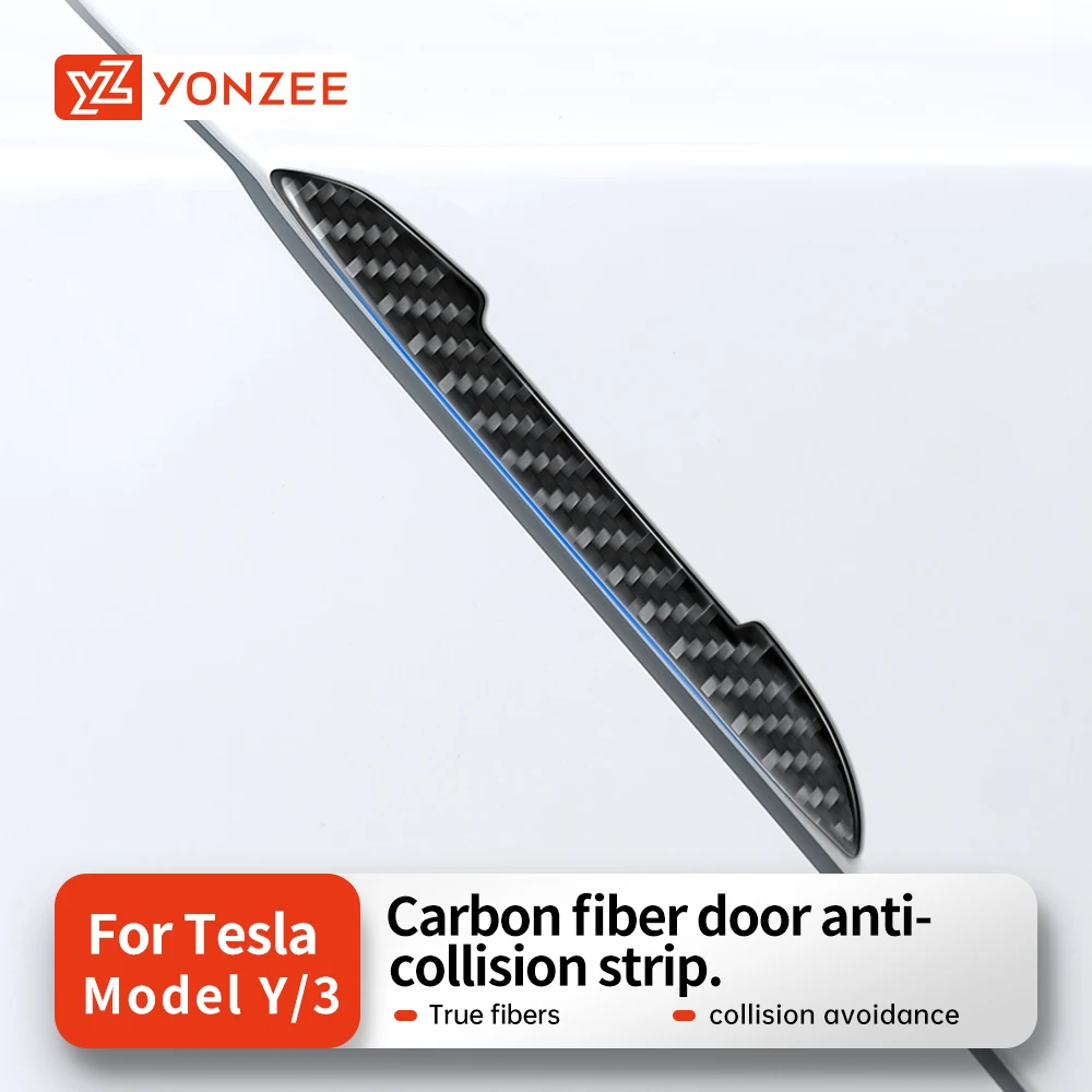 

YZ For Tesla Model 3/Y Highland Juniper 2025 Car Door Crash Bar 4Pcs Door bumper Stickers Anti-collision Strip Protection Decal