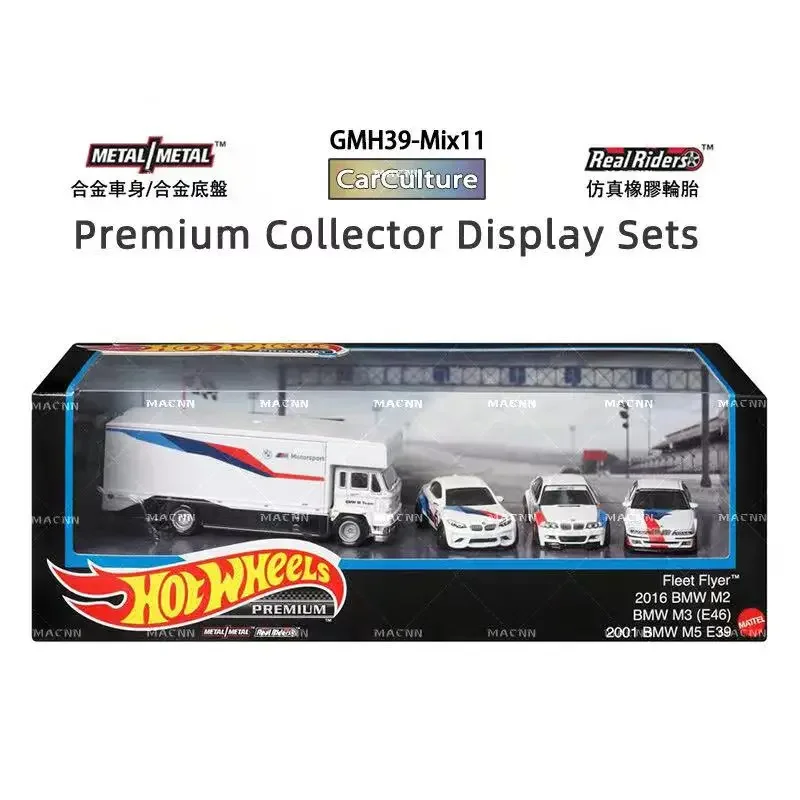 Original Hot Wheels Premium Alloy Car Model 1/64 Garage Scene Display Toys for Boys Lancia Delta Ford Hw Rally Hauler Metro Set