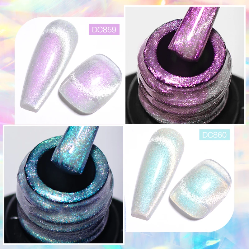 MEET ACROSS 7ml Brilhante Magia Luar Gel Magnético Unha Polonês Rosa Roxo Glitter Soak Off UV Gel Nail Art Manicure Vernis