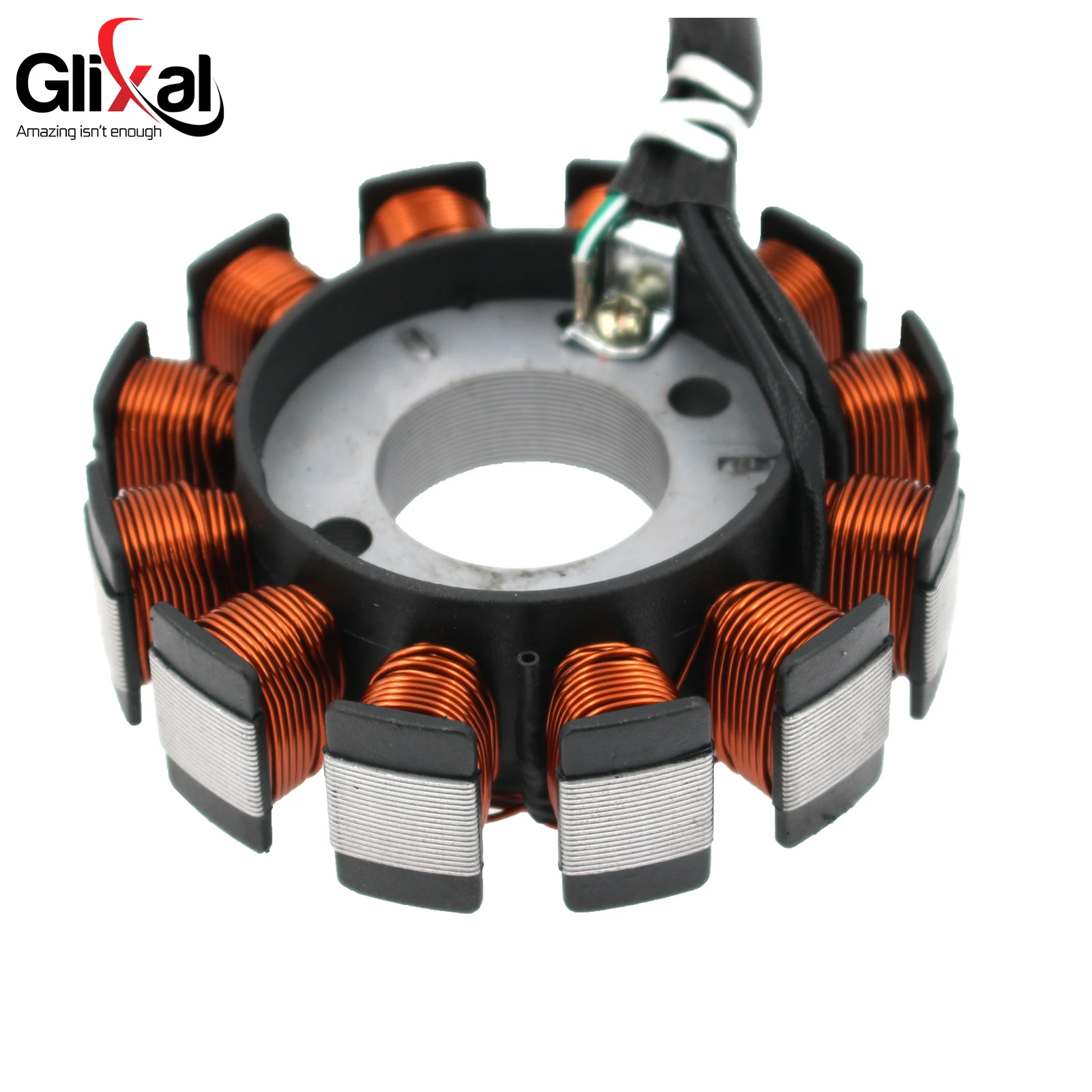 Glixal GY6 125cc 150cc 180cc 200cc 12 Coils DC Magneto Stator for Chinese Scooter Moped ATV Go Kart Quads 152QMI 157QMJ Engine