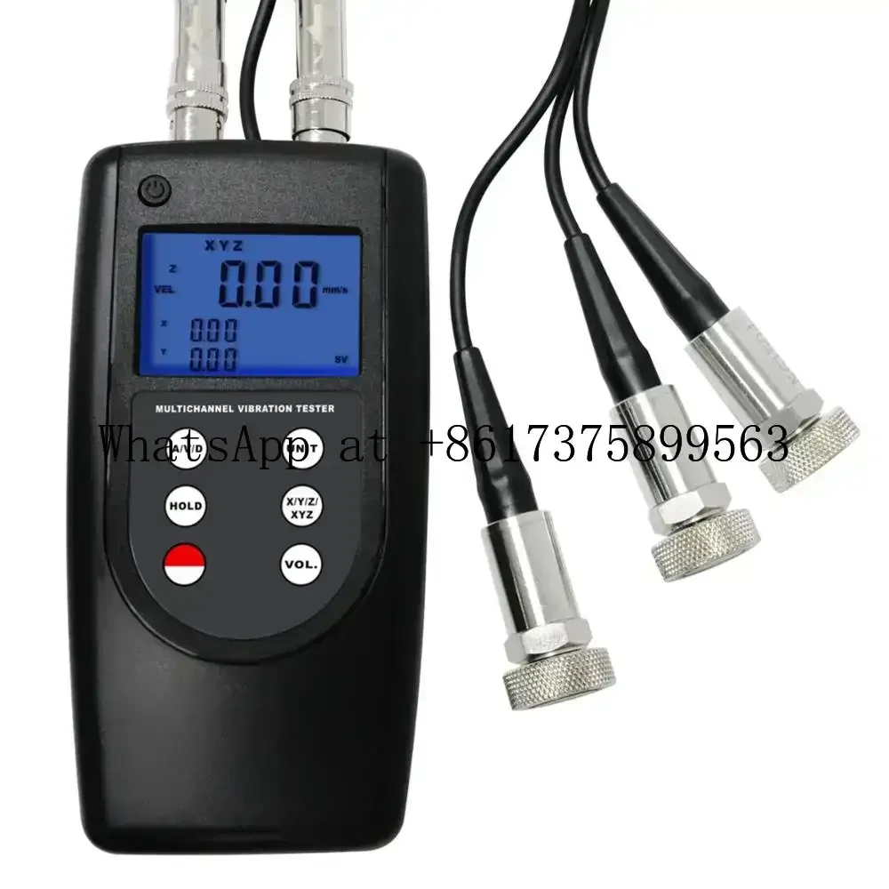 Multi Channel Vibration Meter 10Hz-10kHz Piezoelectric Sensor Transducer Digital Velocity Acceleration Displacement Meter