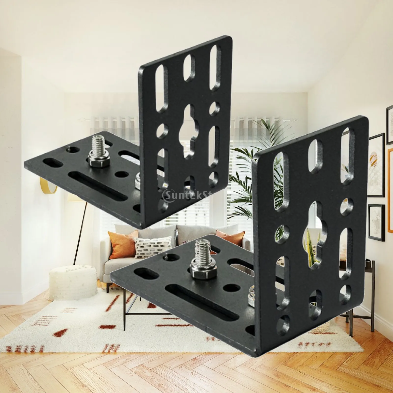 Steel Awning Mounting L Brackets Heavy Duty Hardware Universal Replacement Kit Roof Rack Cross Bar for Car Camping