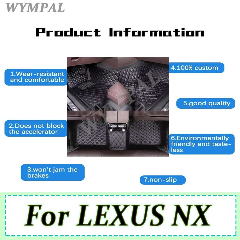 

Luxury Car floor mats for LEXUS NX series 200 300h 300 200t 2015 2016 2017 2018-2022 Custom auto foot Pads auto Acessories