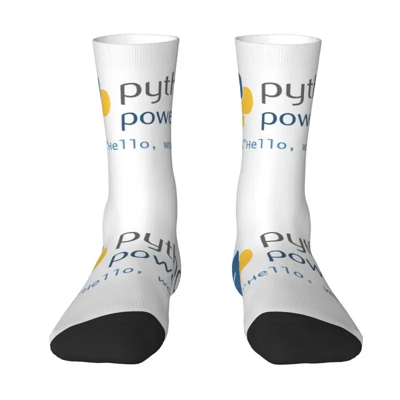 Cool Mens Python Powered Dress Socks Unisex Comfortable Warm 3D Printing Programmer Computer Developer Coder Crew Socks