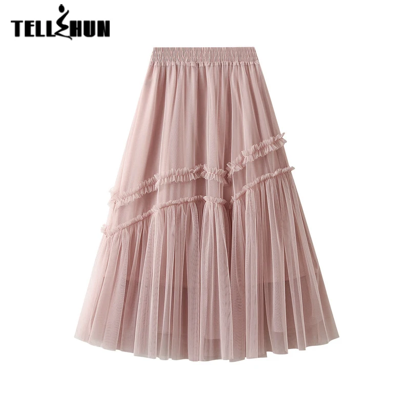 Pleated Skirts female elegant long skirt summer dresses for women 2023  cutecore Korean skirts stylish long Wrap skirts traff