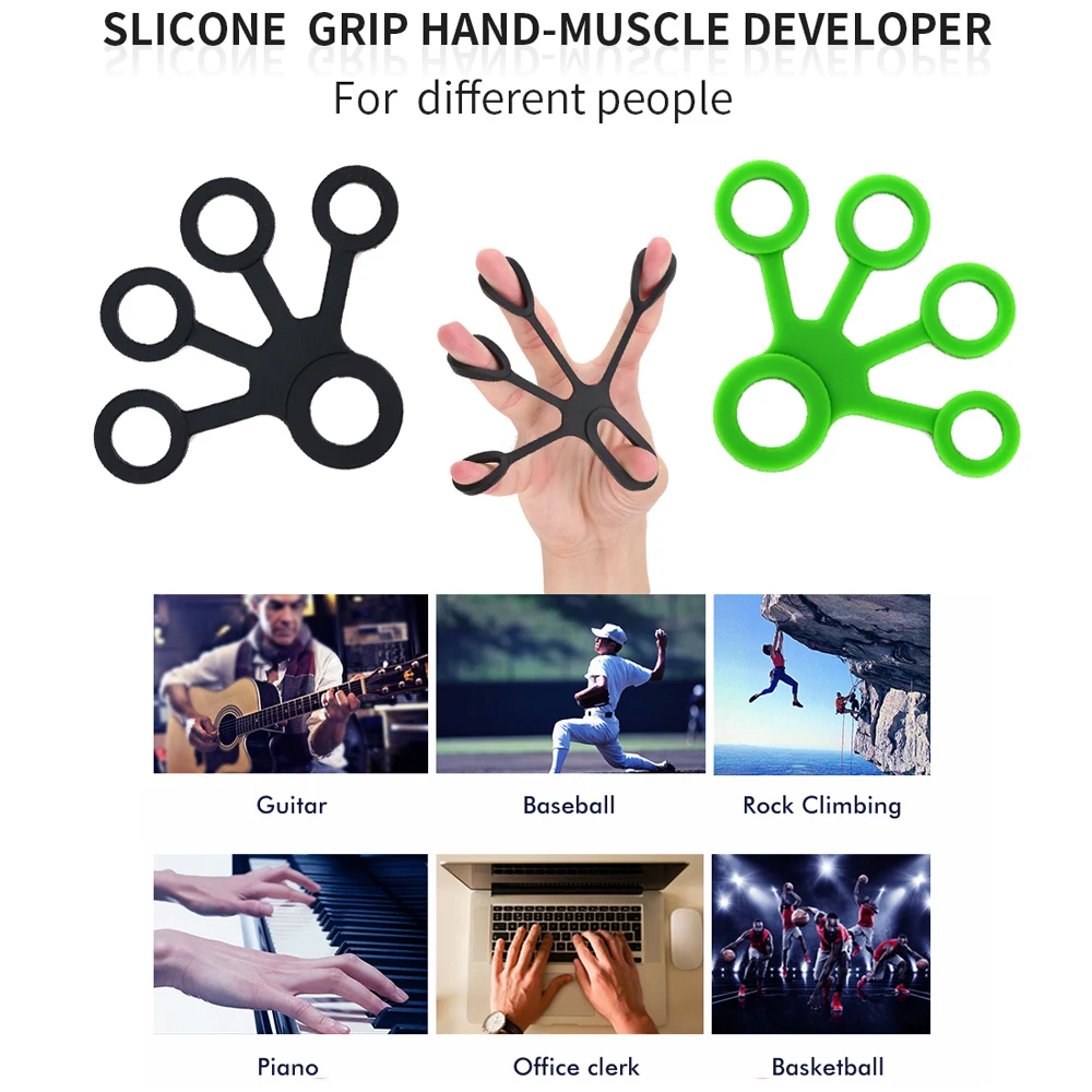 Tcare Silicone Hand Expander Finger Hand Grip Finger Training Stretcher Trainer Strength Resistance Bands Wrist Exercise Fitness