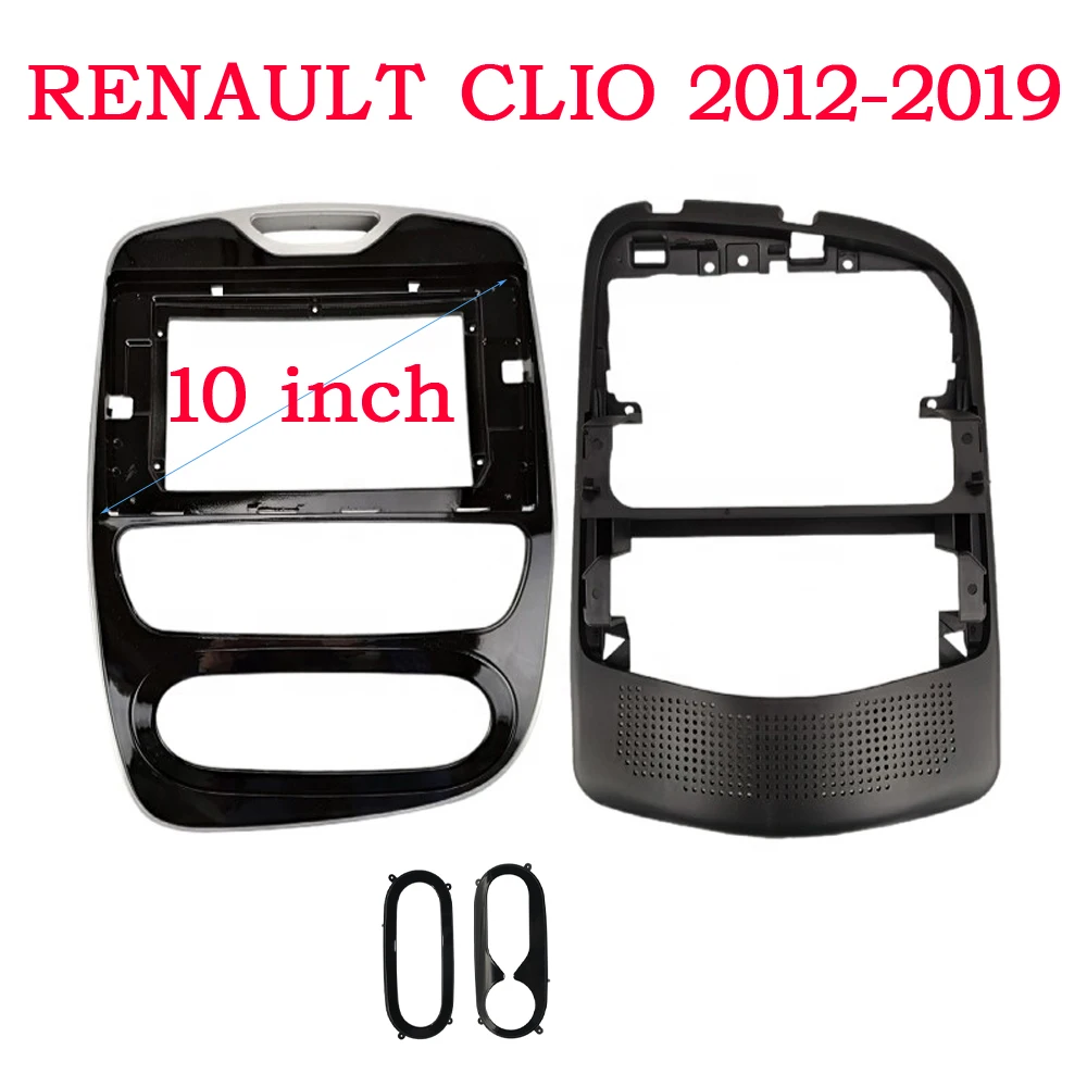 WQLSK 2 Din 10.1 Inch Car Radio Fascia Panel Frame for Renault Clio 2012-2019 Dashboard ABS+PC Plastic Installation Trim Kit