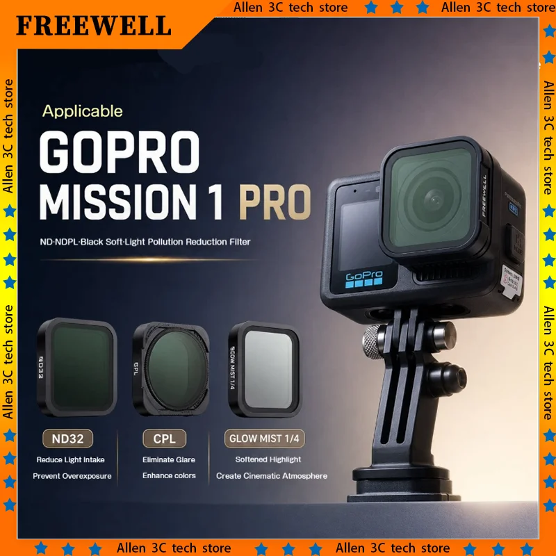 FREEWELL For GoPro Misson 1 Pro/Mission 1  ND Filter CPL Polarizer Lens Camera Anti Reflective Restore True Color For Outdoor