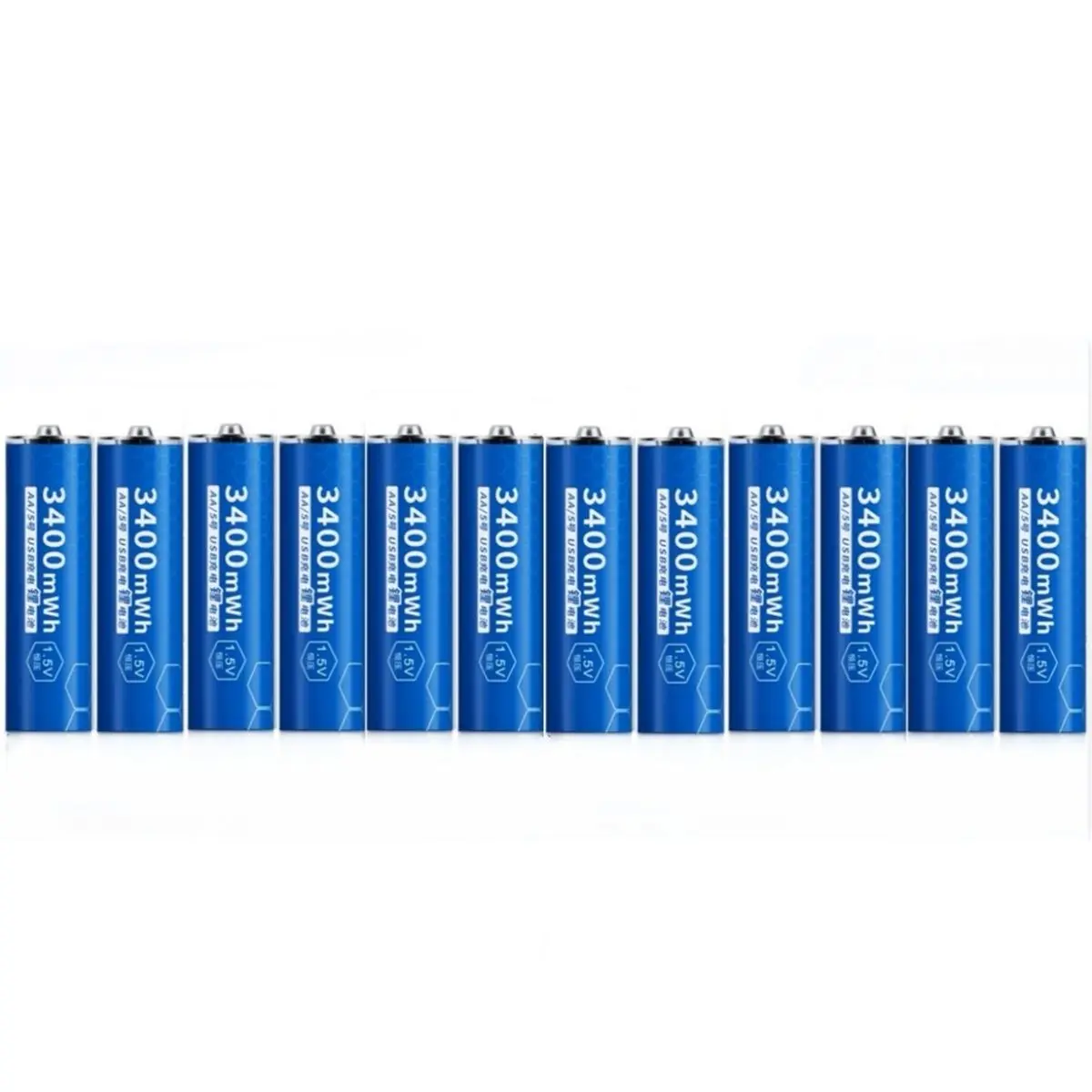 12pcs/lot New 1.5v 3400mWh AA rechargeable battery USB AA rechargeable lithium battery fast charging via Micro USB cable