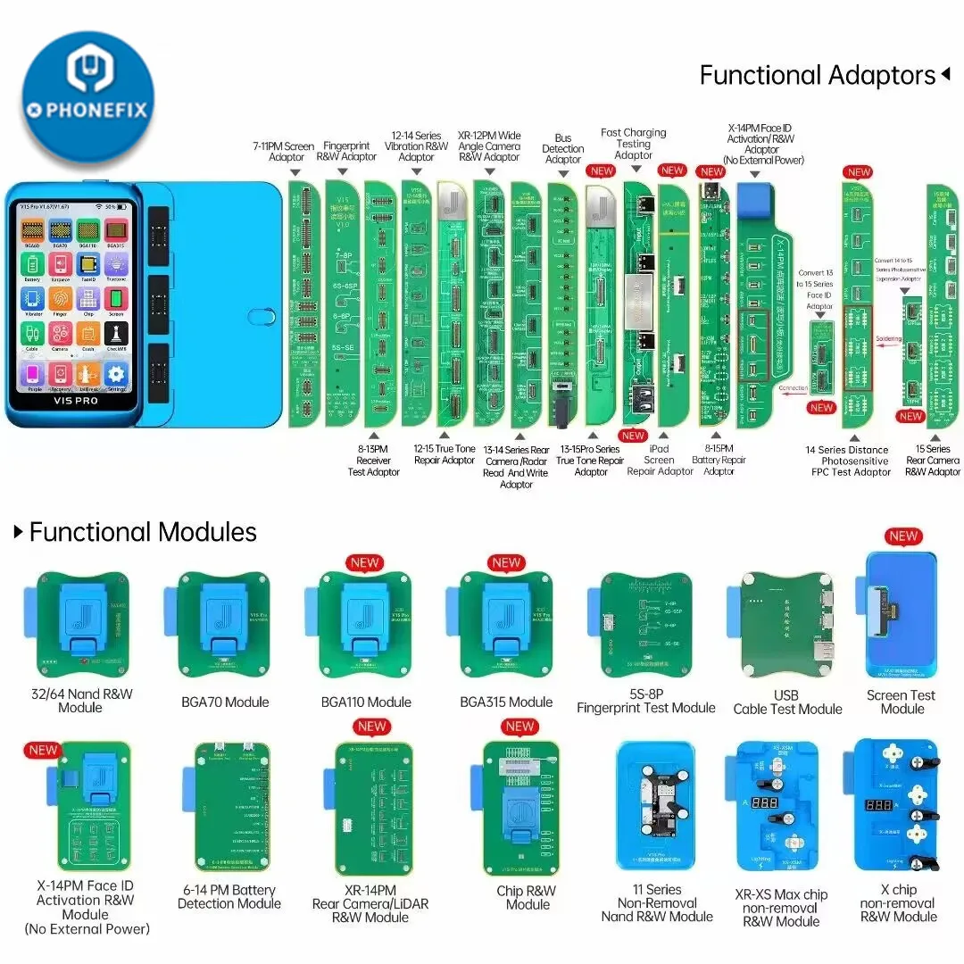 JC V1S PRO Programmatore BGA315 BGA110 BGA70 Presa per iPhone iPad Face ID Tono vero Riparazione Batteria/Camera Messaggio pop-up Rimuovi