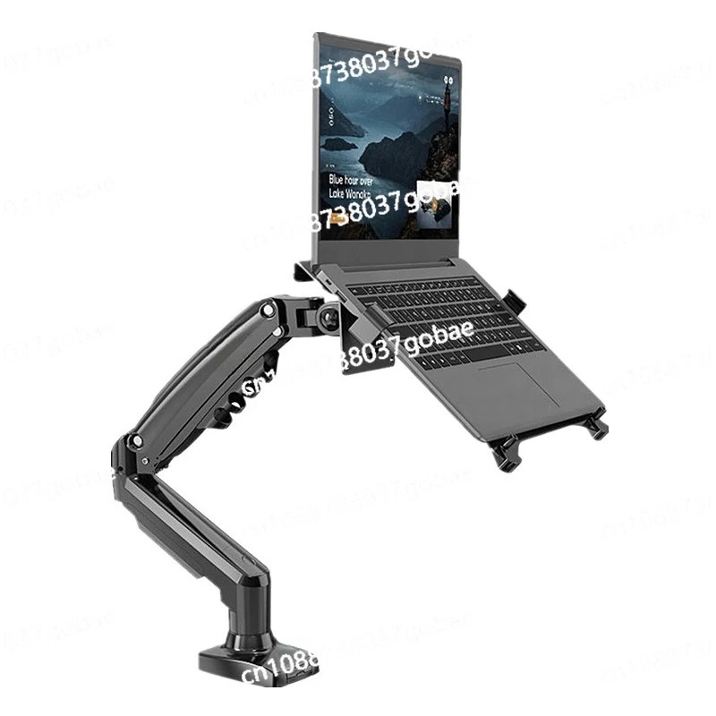 Dual screen monitor bracket, notebook bracket, rotating telescopic belt tray, lifting adjustment and heightening rack