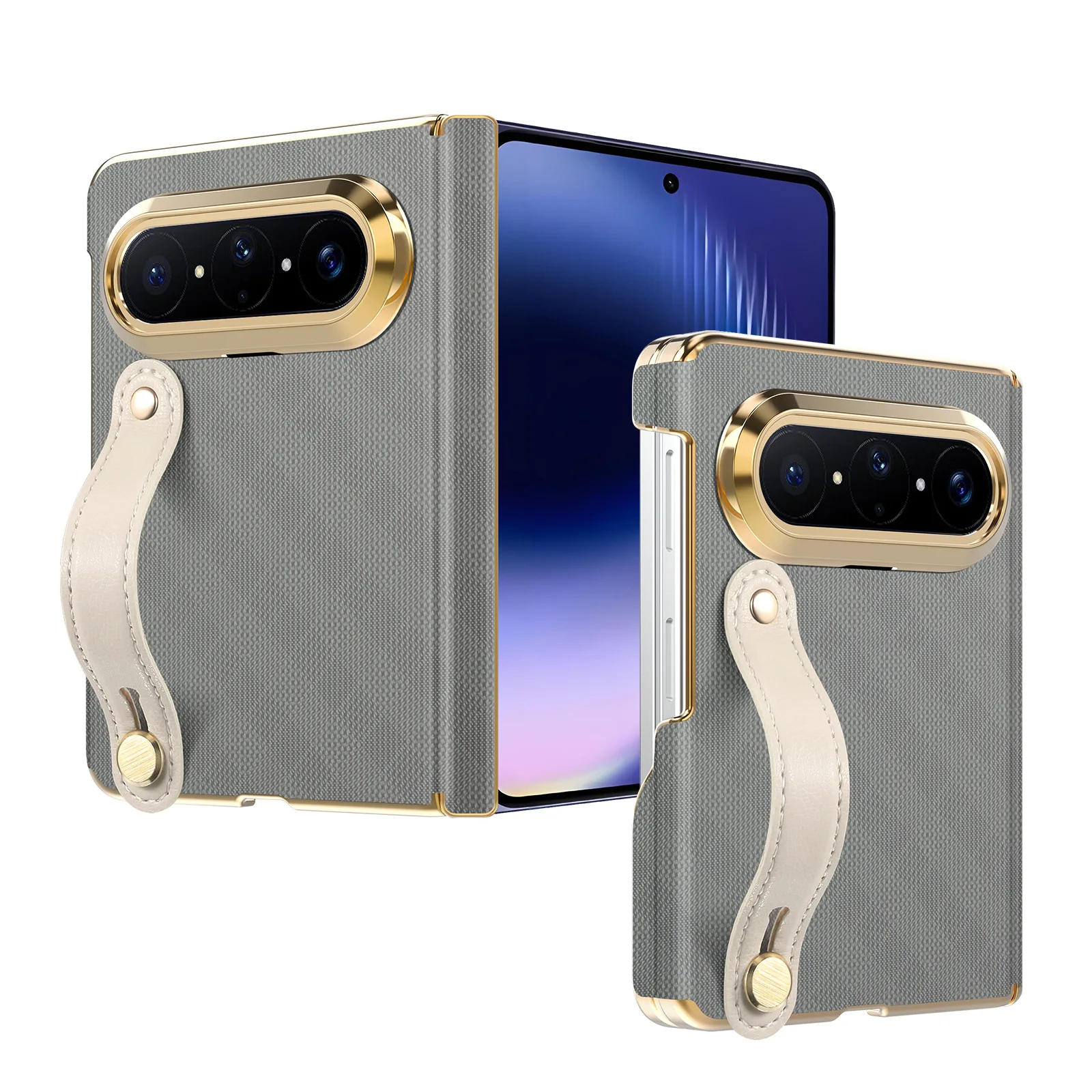 

Phone Case for Huawei Pura X Max Phone Case with Wrist Holder Kickstand Slim Hybrid Protective Cover Unisex